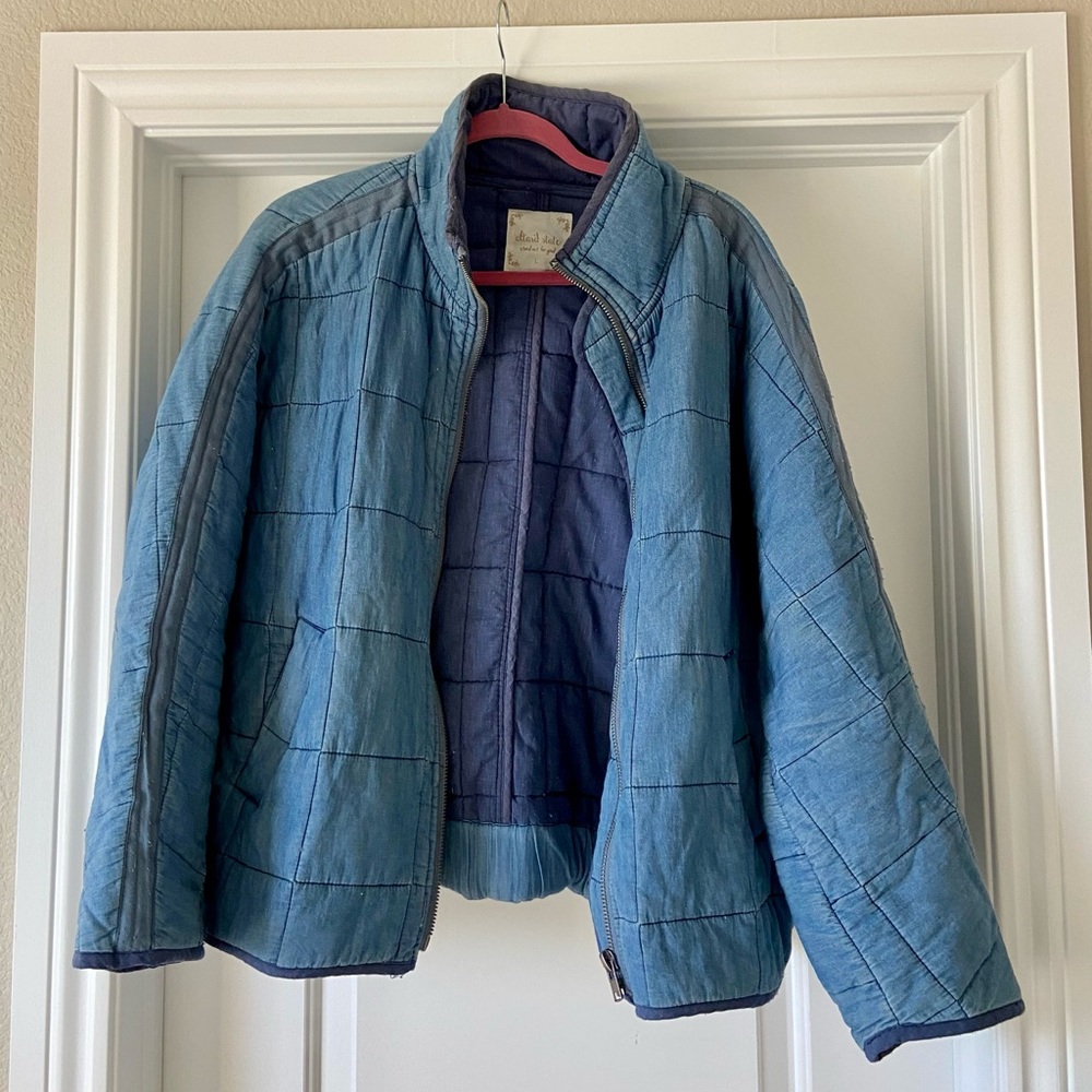 Quilted Denim Zip Jacket